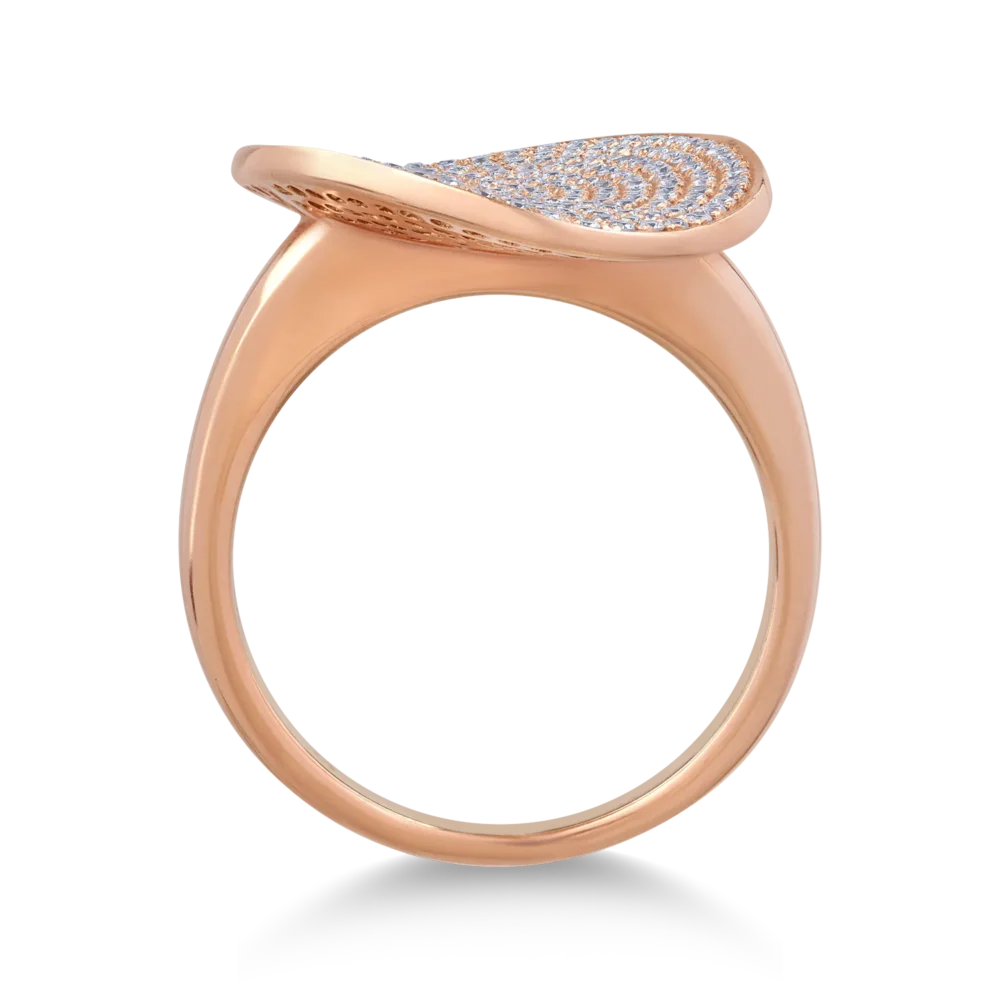 Inel din aur roz cu diamante de 0.657ct - imagine 2