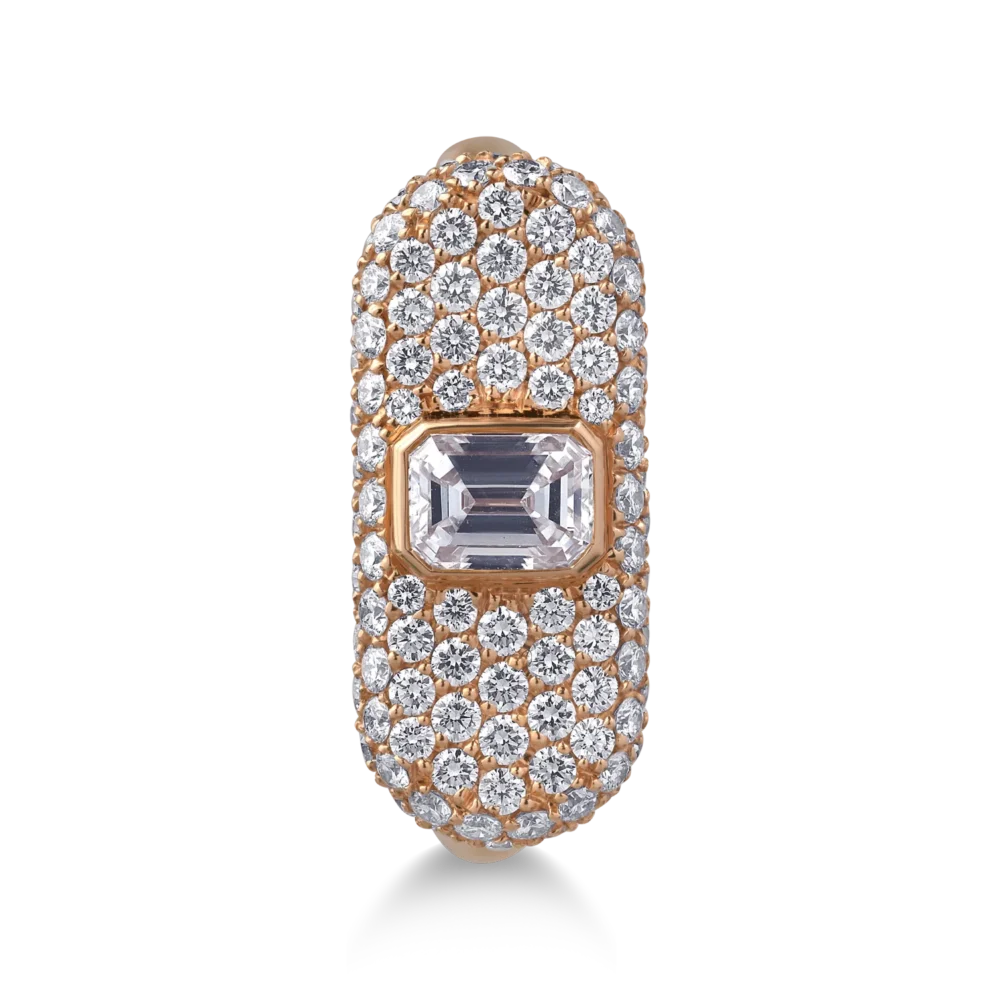 Inel din aur roz cu diamant octogonal de 0.5ct si diamante de 0.96ct - imagine 3