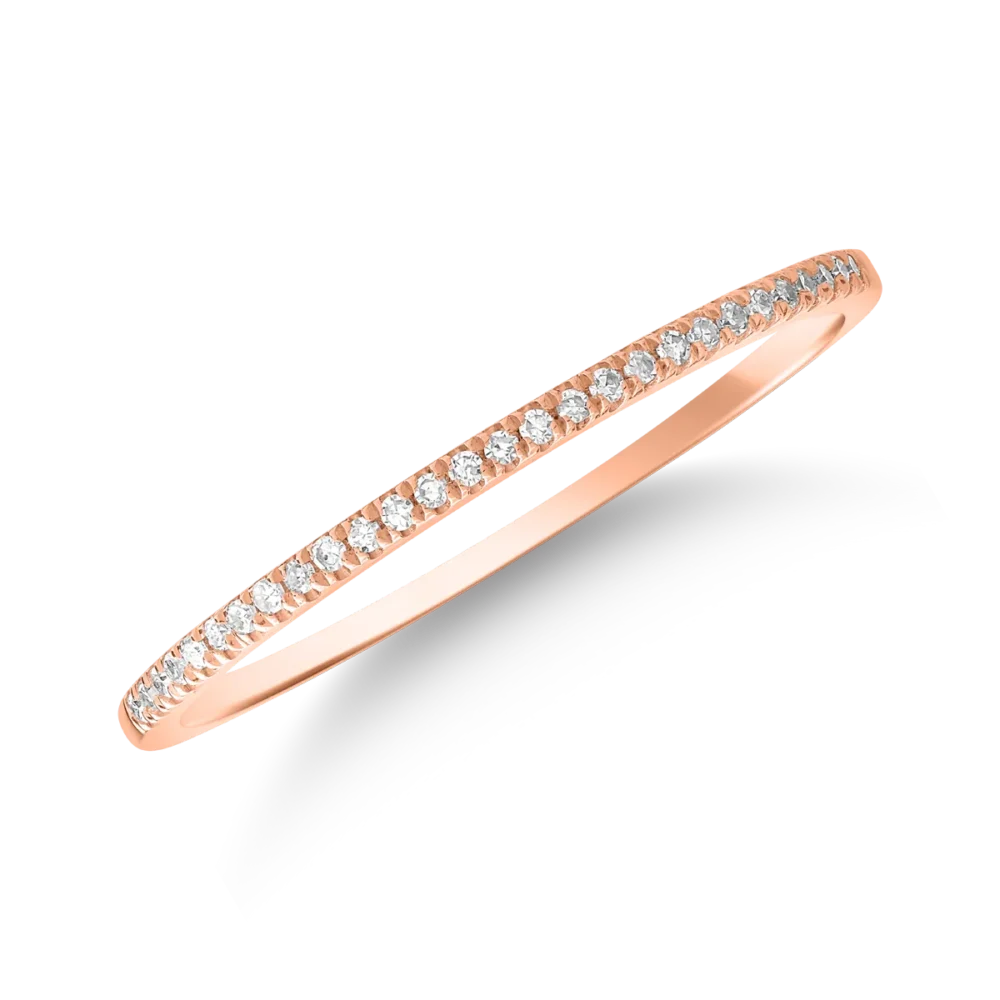 Inel din aur roz cu diamante de 0.07ct