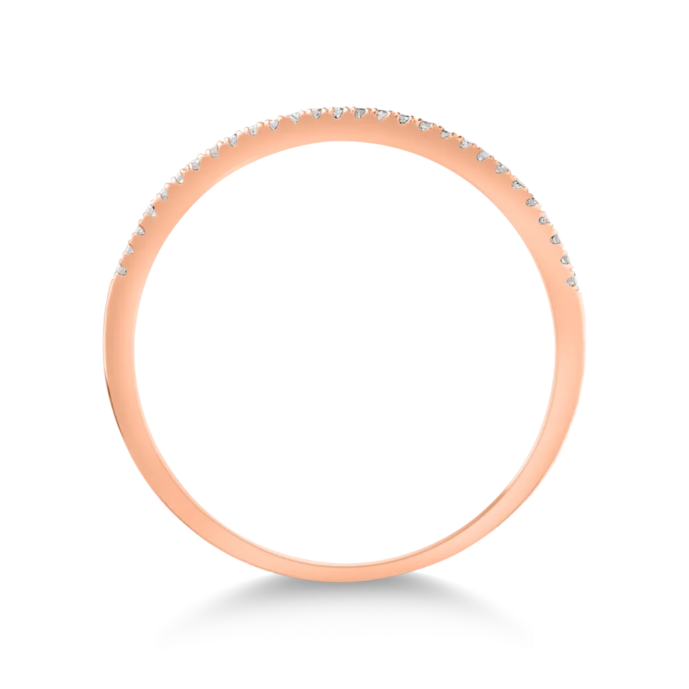 Inel din aur roz cu diamante de 0.07ct - imagine 2