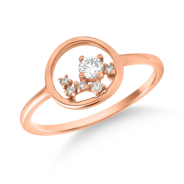 Inel din aur roz cu diamante de 0.137ct
