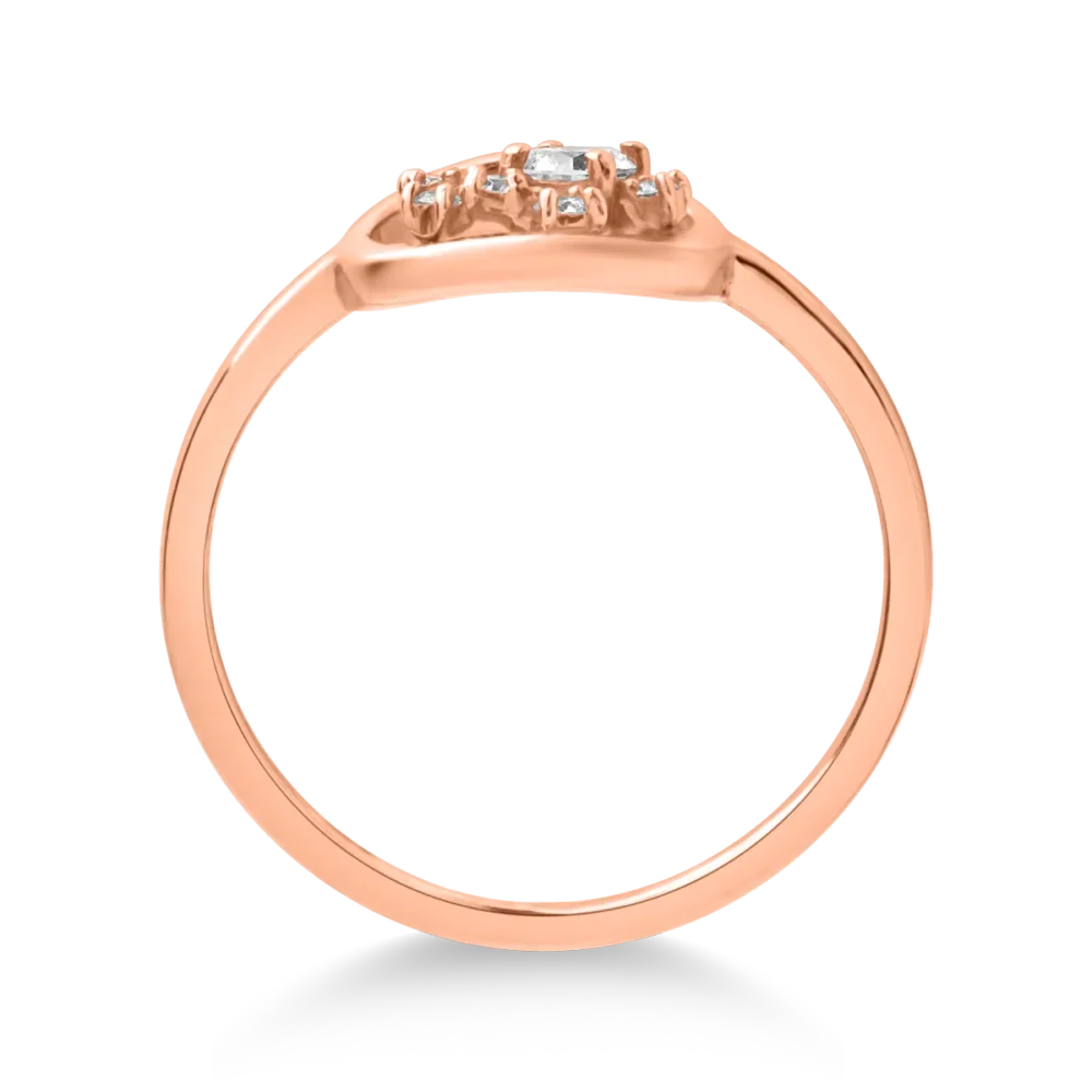 Inel din aur roz cu diamante de 0.137ct - imagine 2