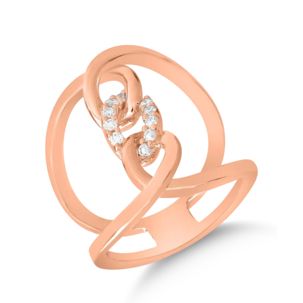 Inel din aur roz cu diamante de 0.16ct