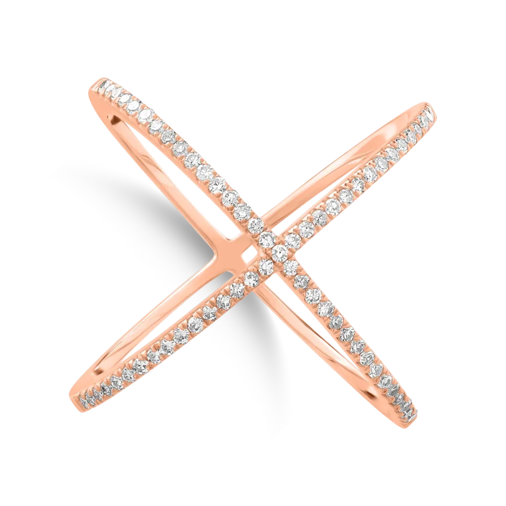 Inel din aur roz cu diamante de 0.29ct