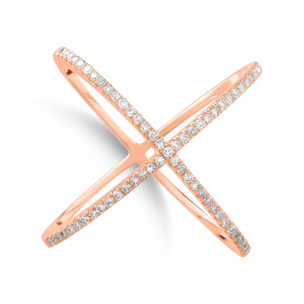 Inel din aur roz cu diamante de 0.29ct