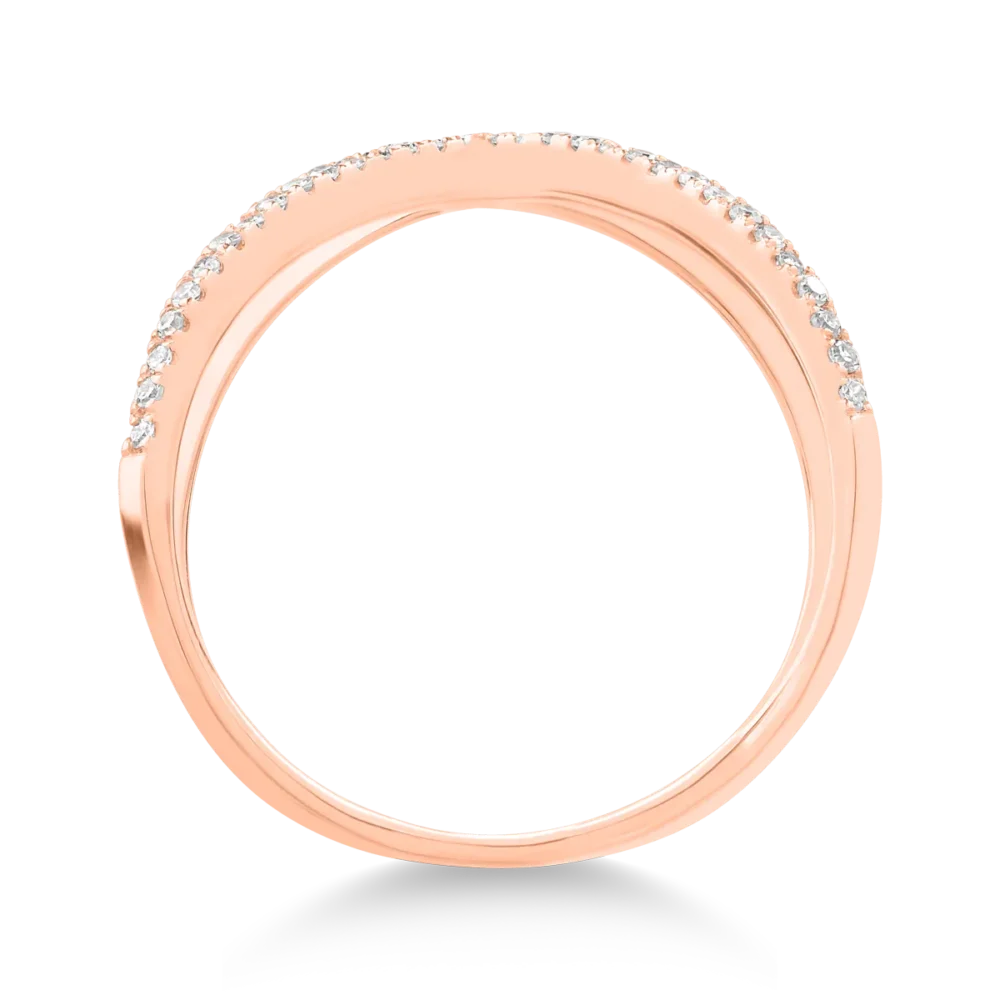 Inel din aur roz cu diamante de 0.29ct - imagine 2