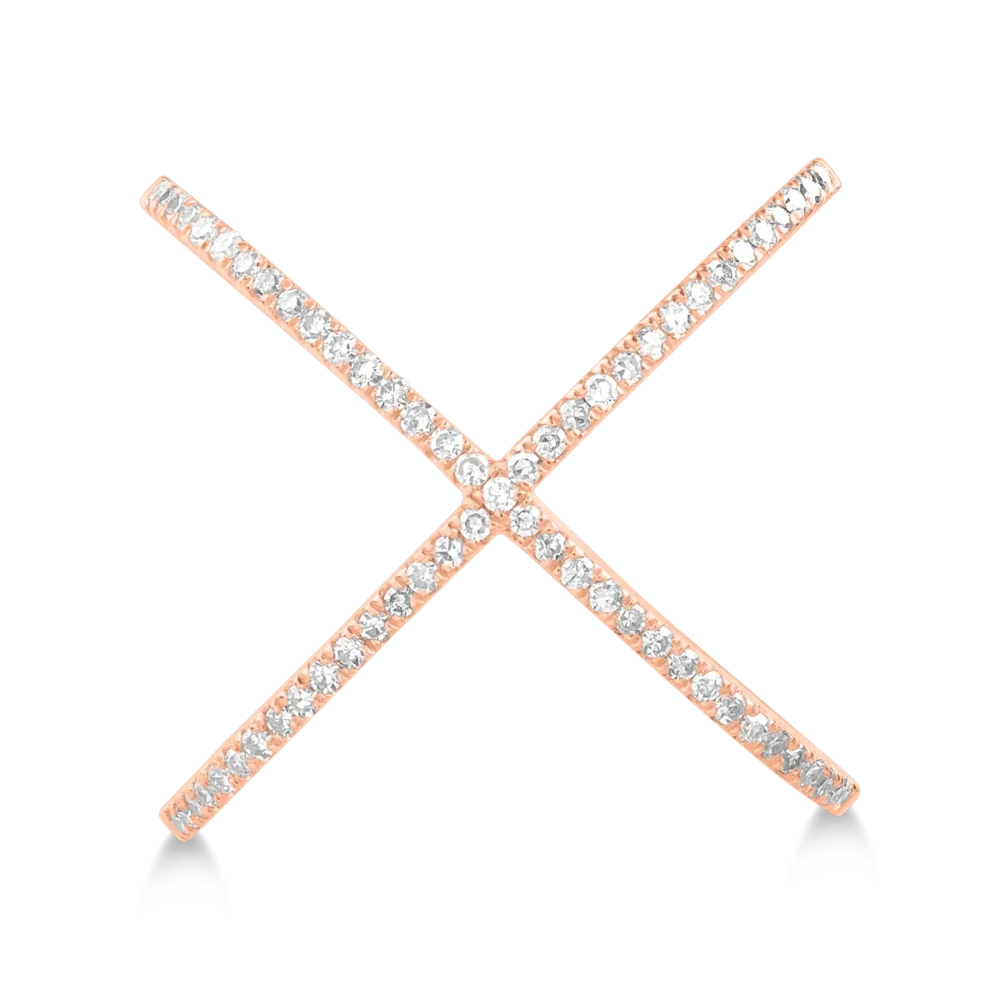 Inel din aur roz cu diamante de 0.29ct - imagine 3