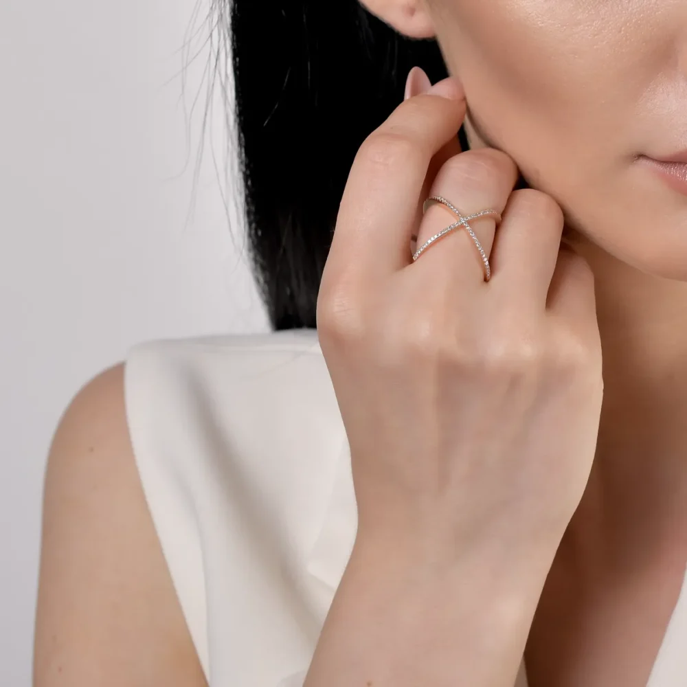 Inel din aur roz cu diamante de 0.29ct - imagine 4