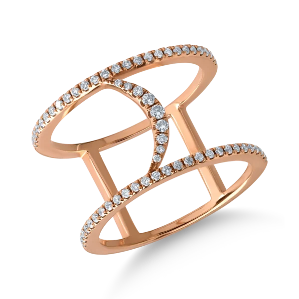 Inel din aur roz cu diamante de 0.34ct