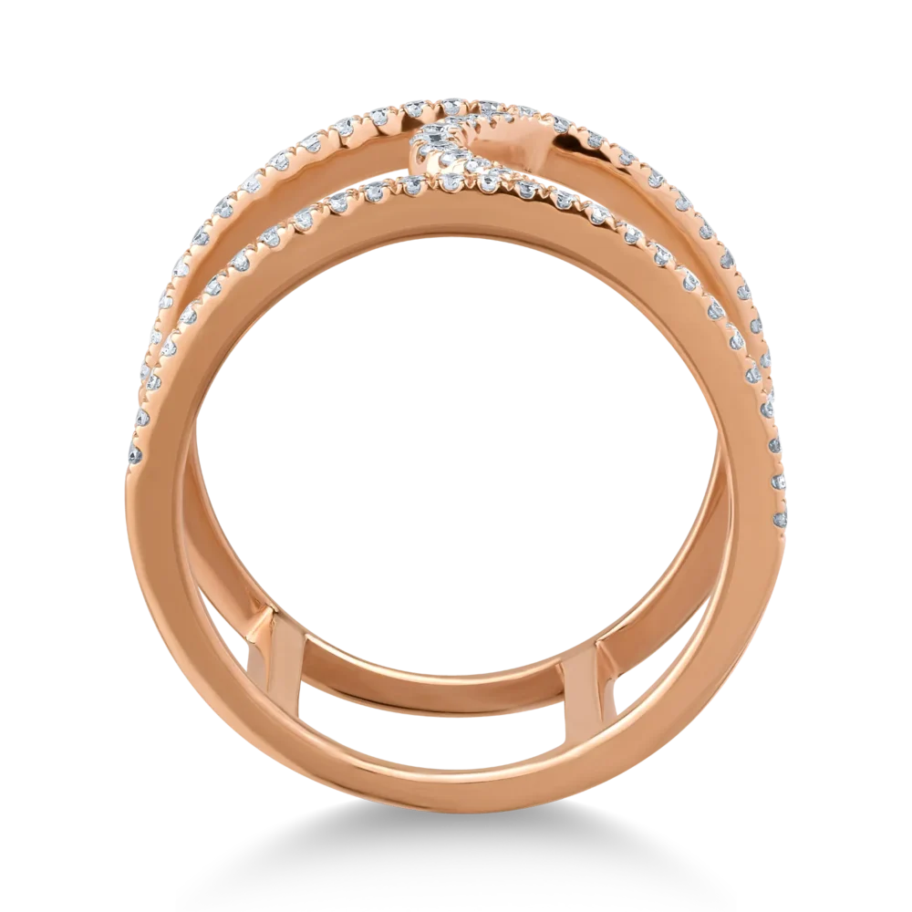 Inel din aur roz cu diamante de 0.34ct - imagine 2