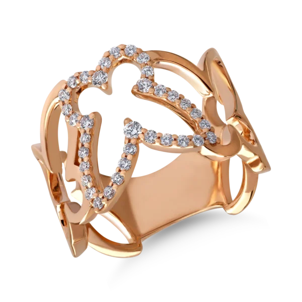 Inel din aur roz cu diamante de 0.35ct