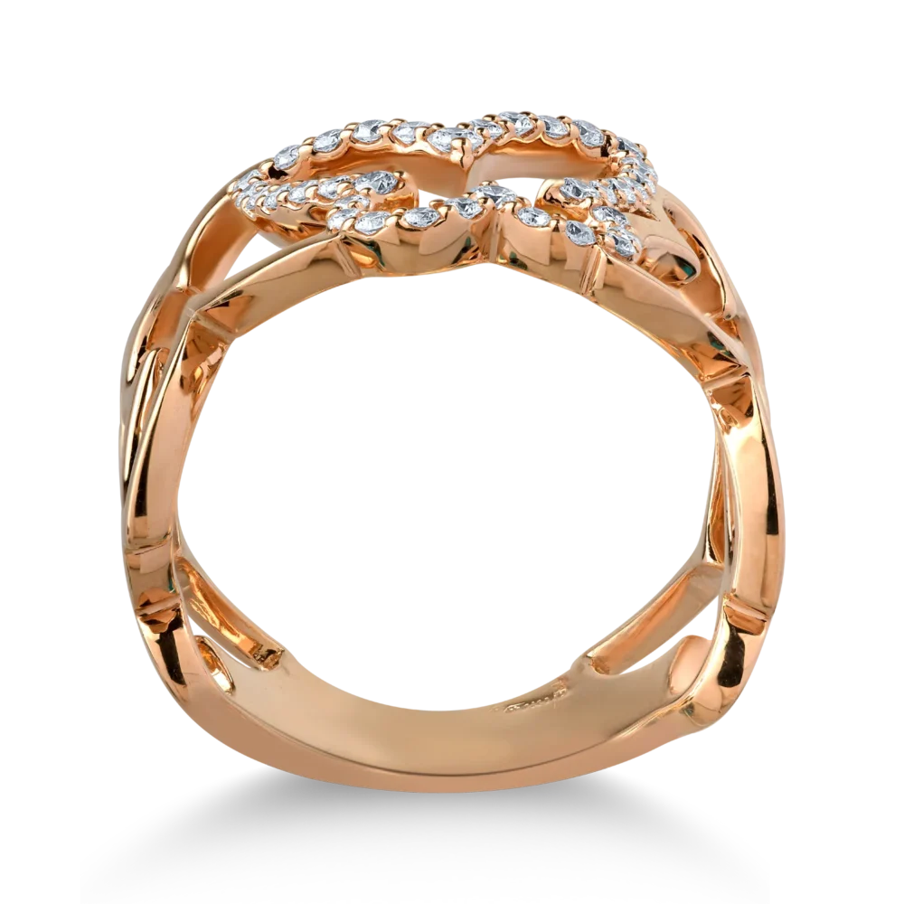 Inel din aur roz cu diamante de 0.35ct - imagine 2