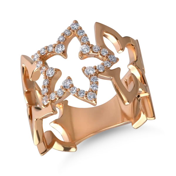 Inel din aur roz cu diamante de 0.36ct