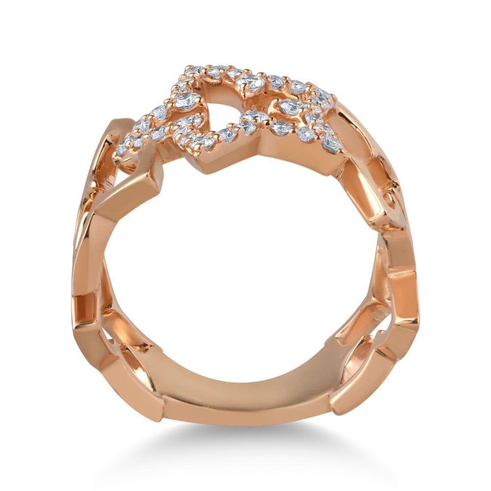 Inel din aur roz cu diamante de 0.36ct - imagine 2