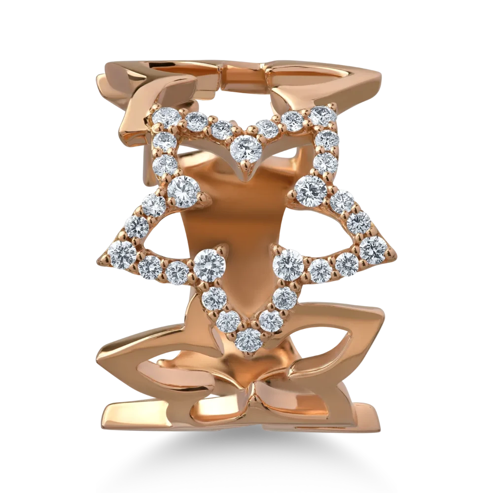 Inel din aur roz cu diamante de 0.36ct - imagine 3