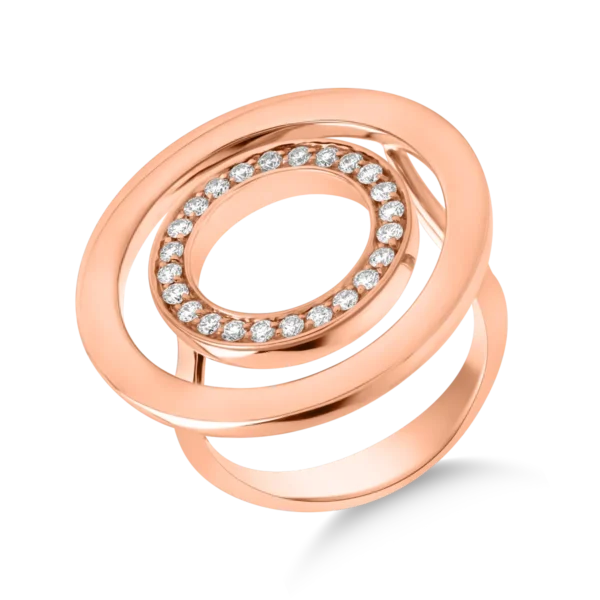 Inel din aur roz cu diamante de 0.3ct