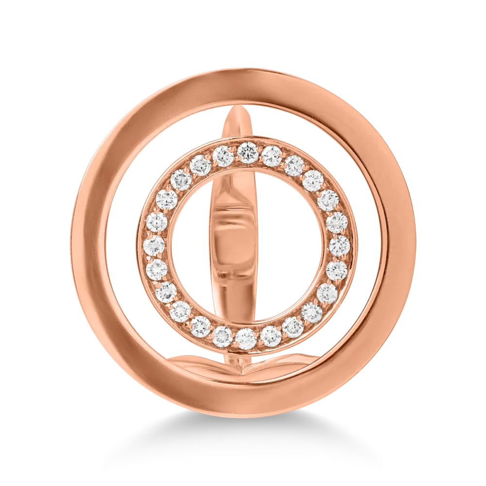 Inel din aur roz cu diamante de 0.3ct - imagine 2