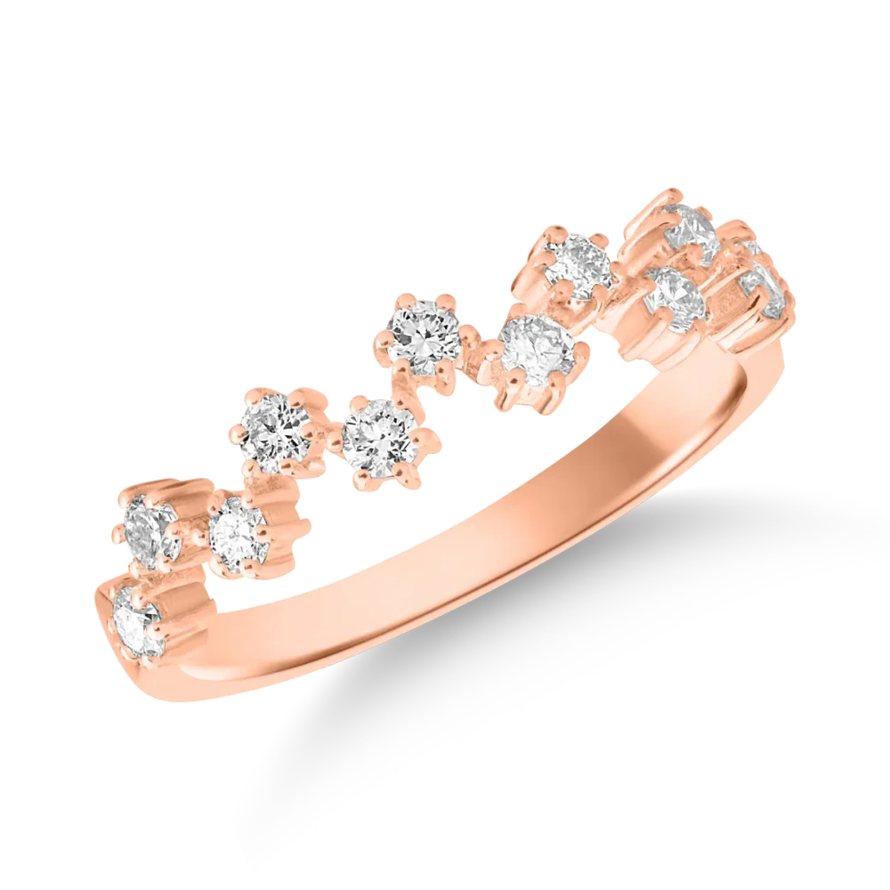 Inel din aur roz cu diamante de 0.41ct