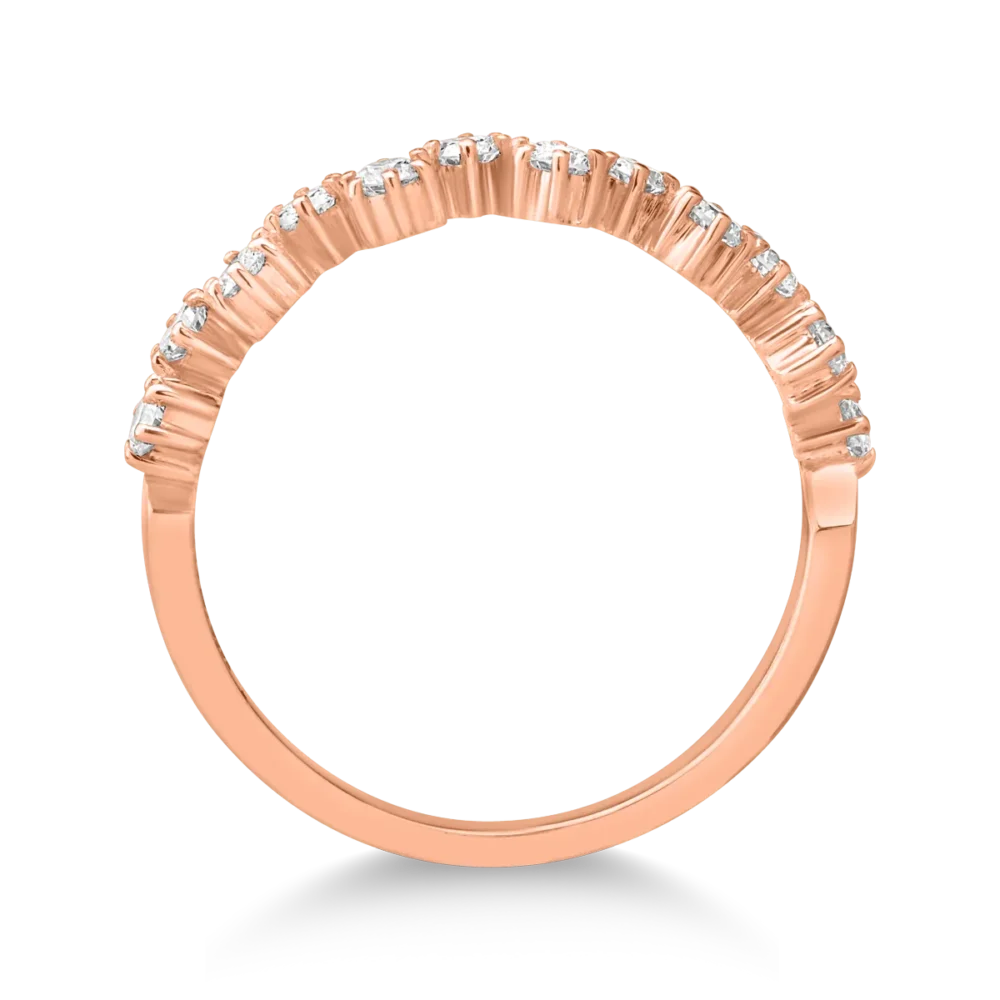 Inel din aur roz cu diamante de 0.41ct - imagine 2