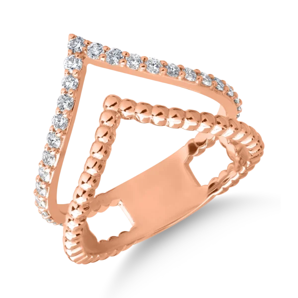 Inel din aur roz cu diamante de 0.42ct