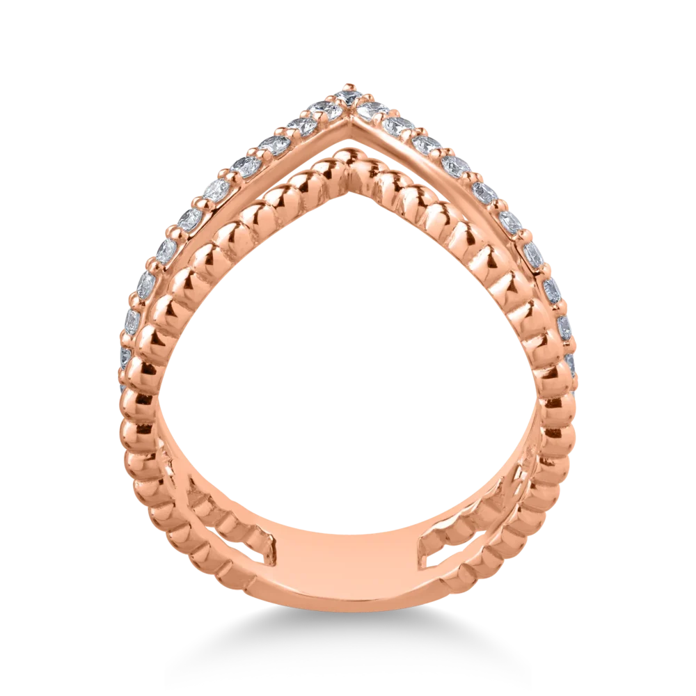 Inel din aur roz cu diamante de 0.42ct - imagine 2
