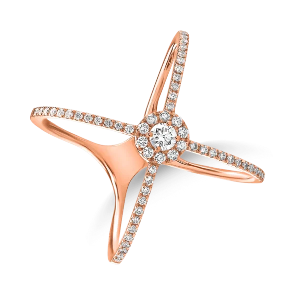 Inel din aur roz cu diamante de 0.46ct