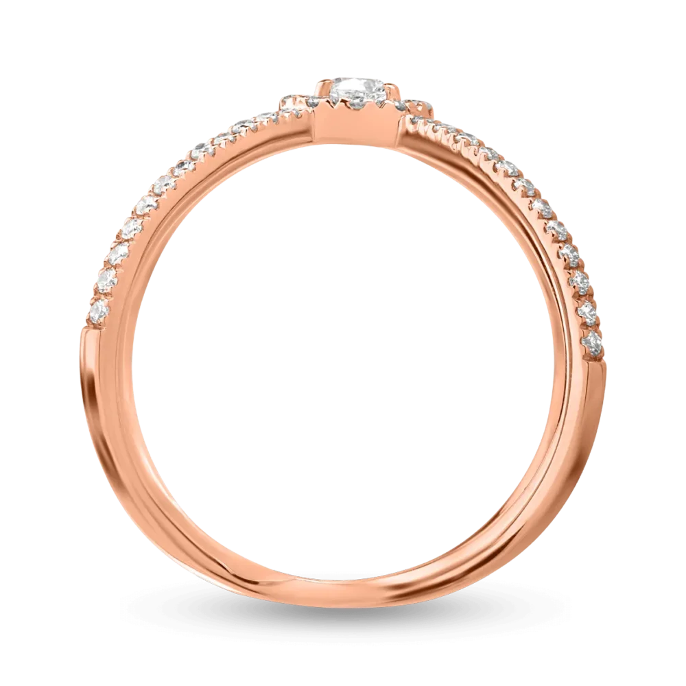 Inel din aur roz cu diamante de 0.46ct - imagine 2