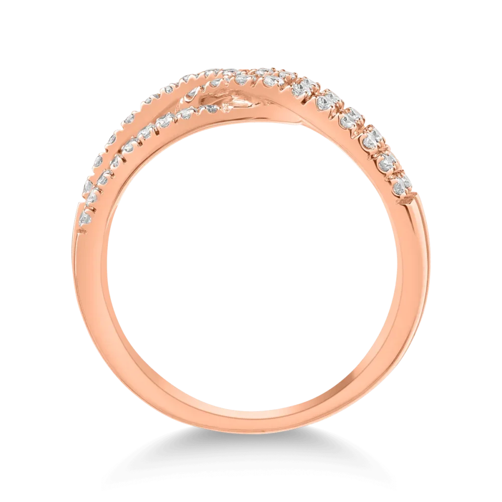 Inel din aur roz cu diamante de 0.47ct - imagine 2