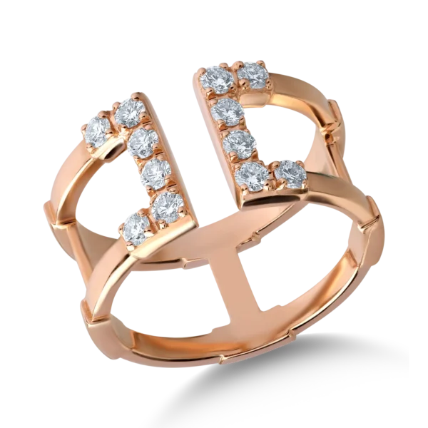 Inel din aur roz cu diamante de 0.47ct