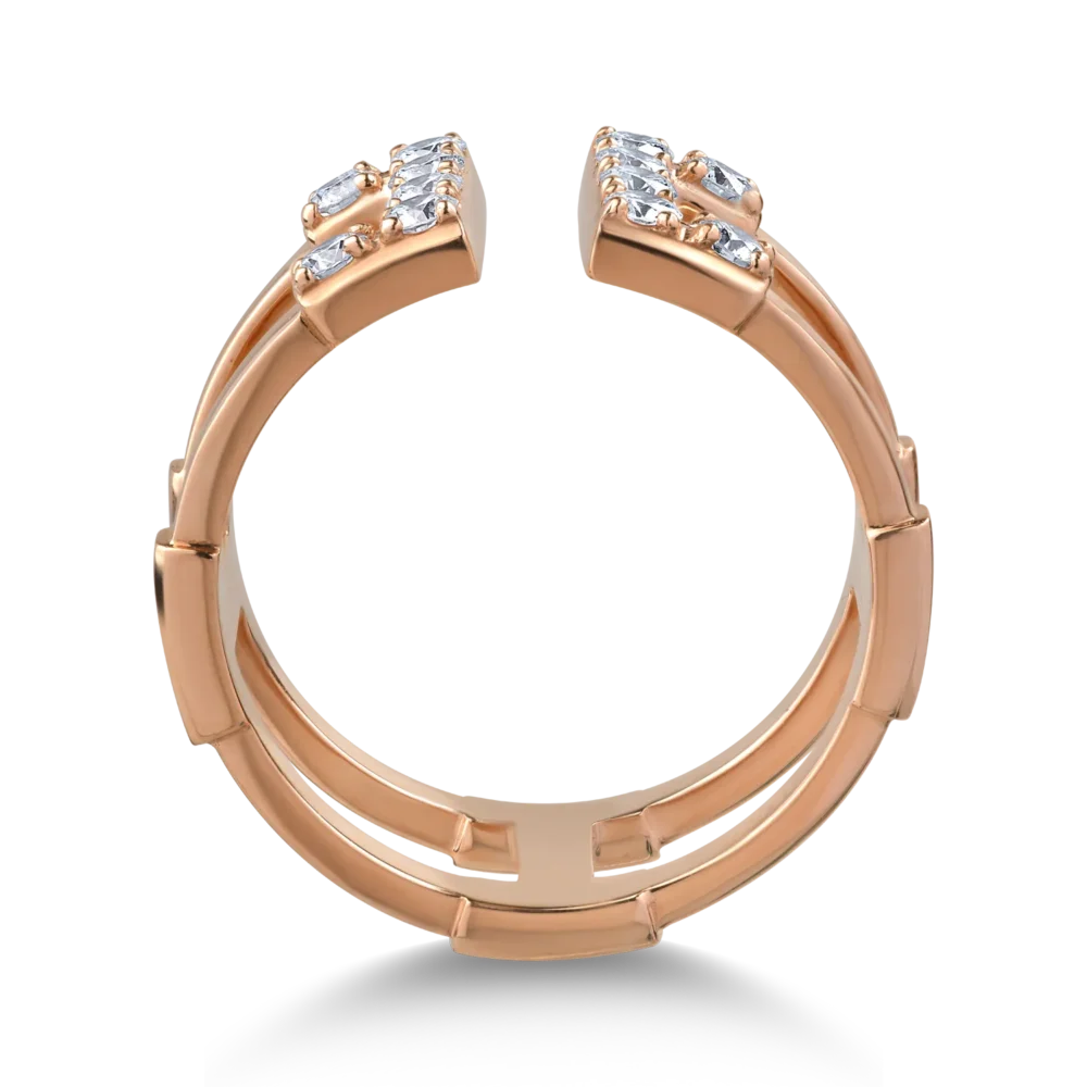 Inel din aur roz cu diamante de 0.47ct - imagine 2