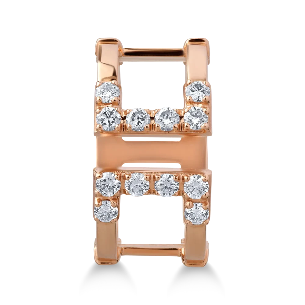 Inel din aur roz cu diamante de 0.47ct - imagine 3