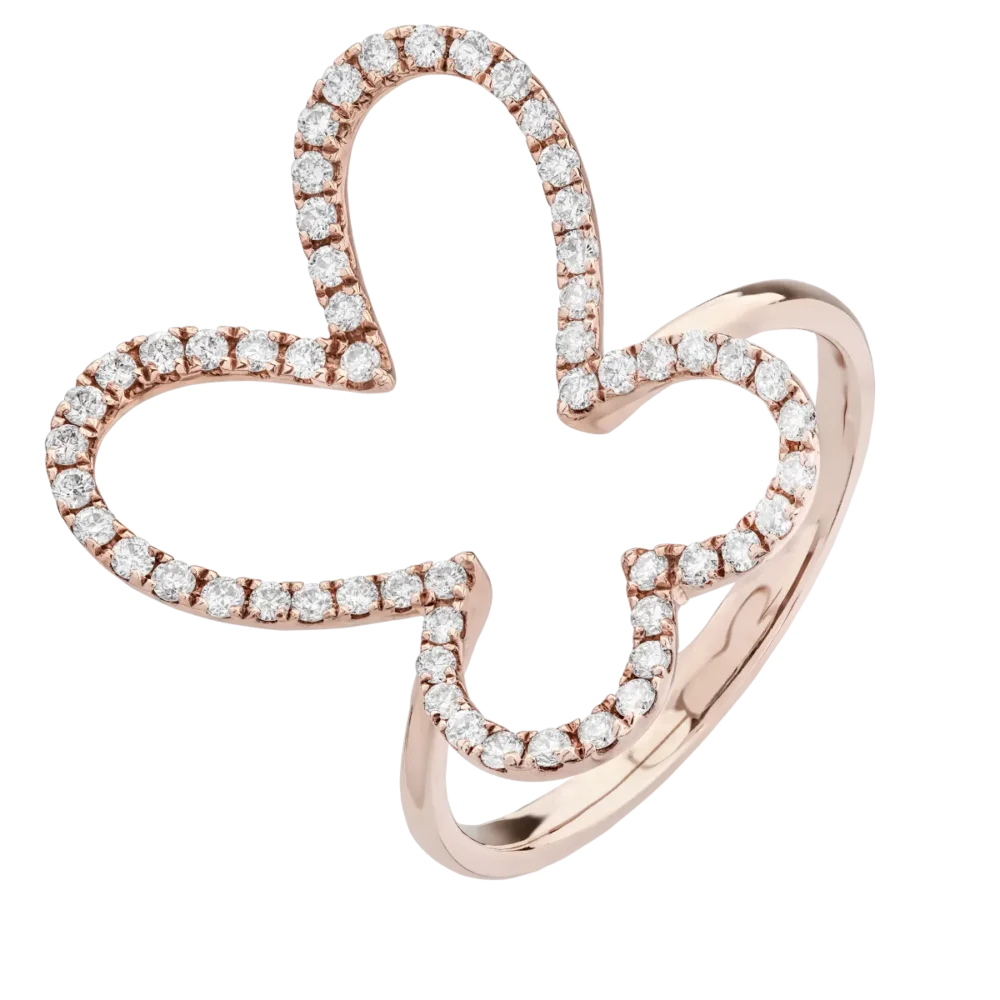 Inel din aur roz cu diamante de 0.48ct