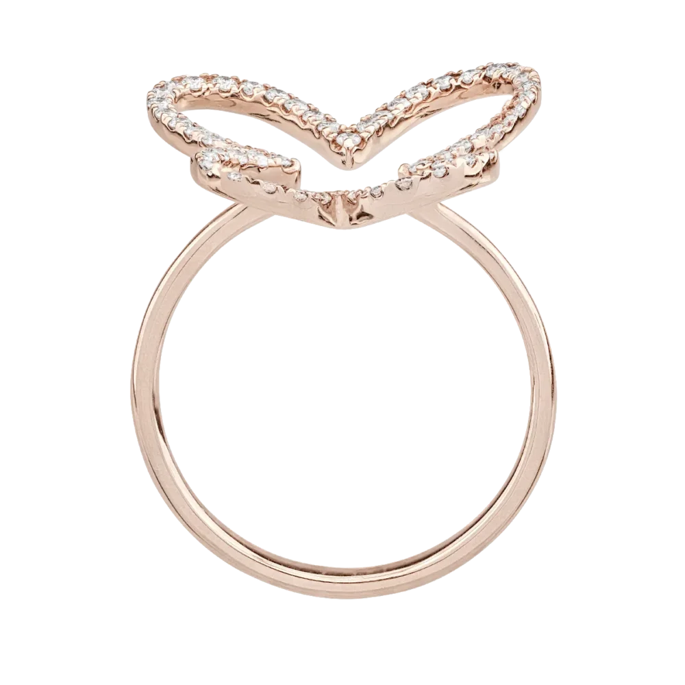 Inel din aur roz cu diamante de 0.48ct - imagine 2