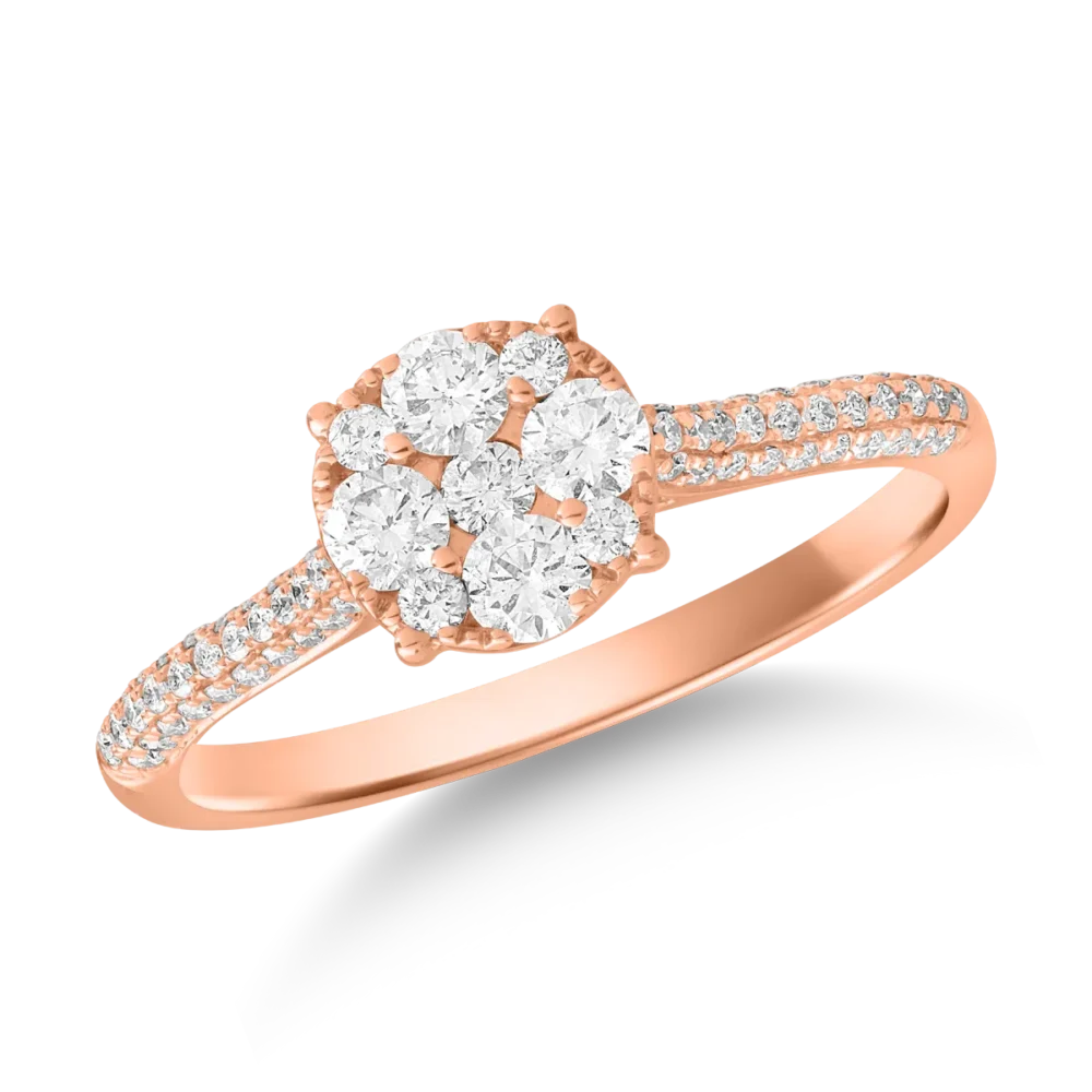 Inel din aur roz cu diamante de 0.53ct