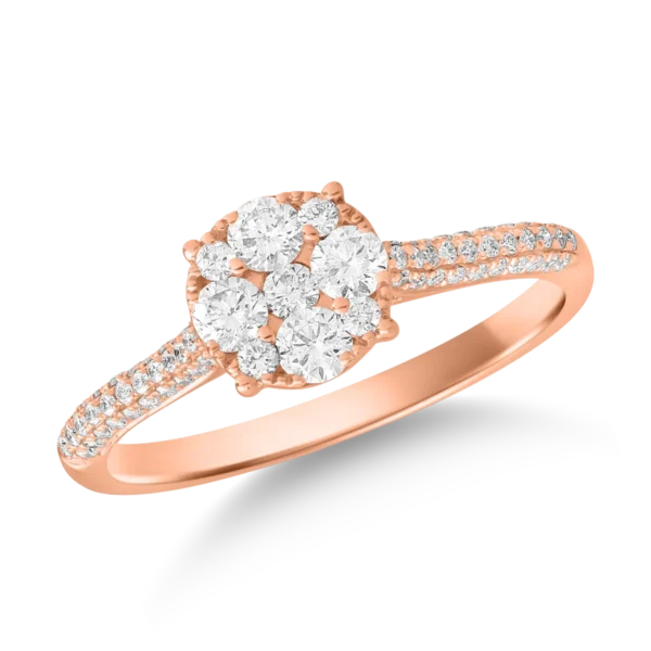 Inel din aur roz cu diamante de 0.53ct