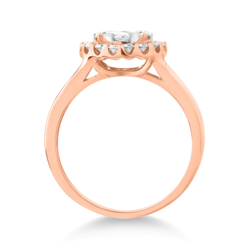 Inel din aur roz cu diamante de 0.5ct - imagine 2