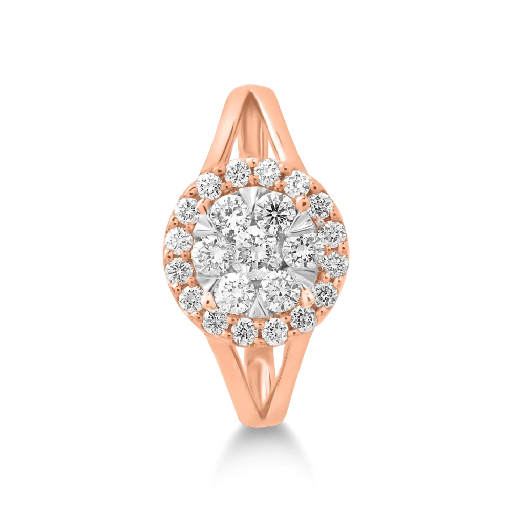 Inel din aur roz cu diamante de 0.5ct - imagine 3