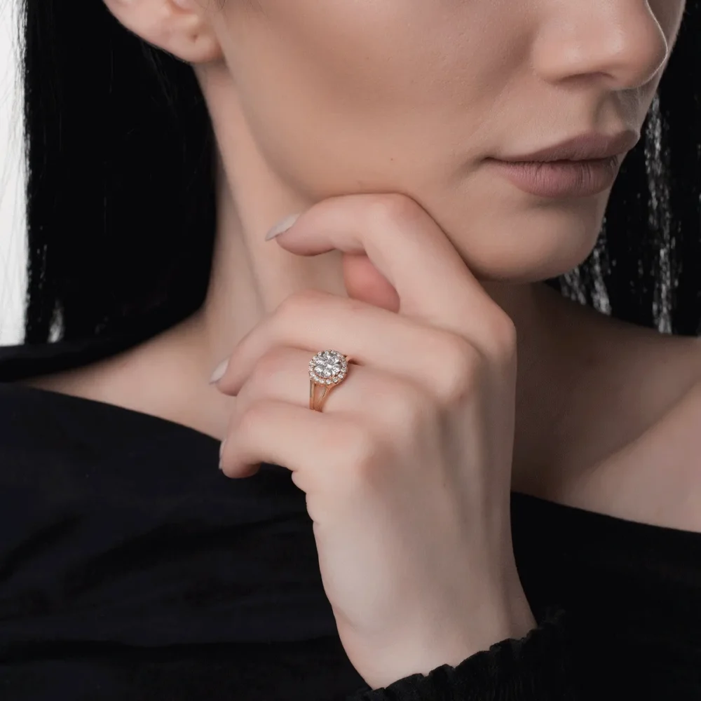 Inel din aur roz cu diamante de 0.5ct - imagine 4