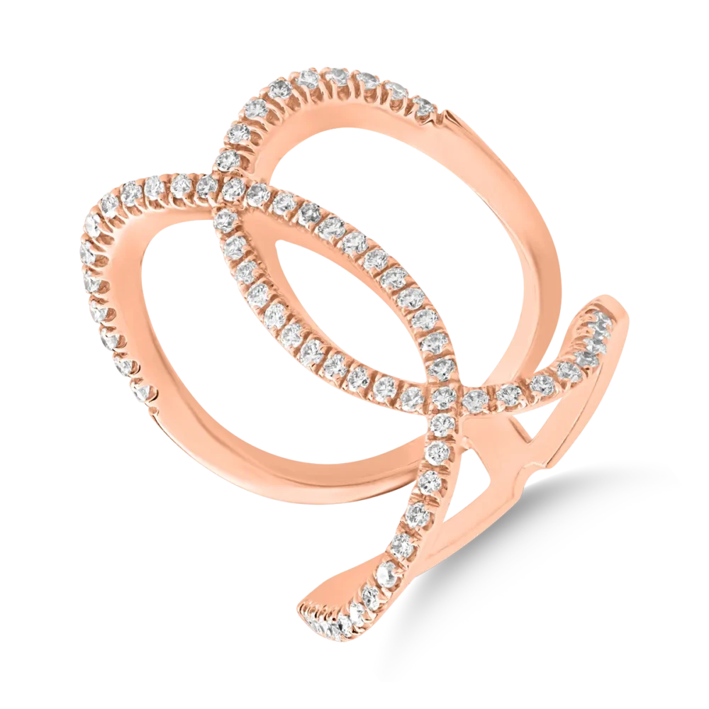 Inel din aur roz cu diamante de 0.5ct