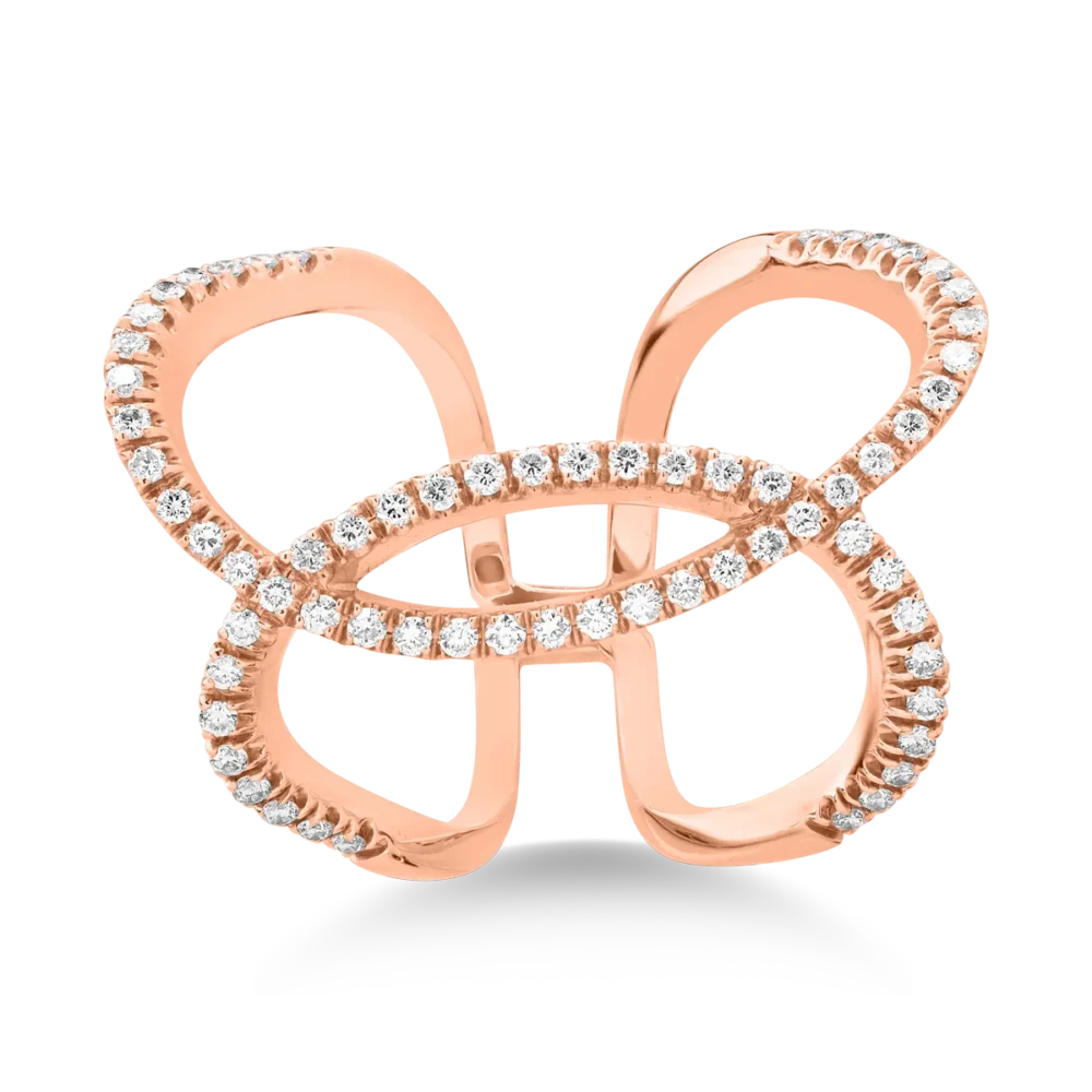 Inel din aur roz cu diamante de 0.5ct - imagine 3