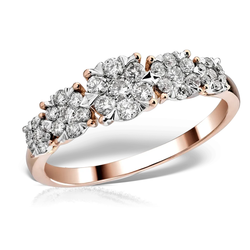 Inel din aur roz cu diamante de 0.5ct