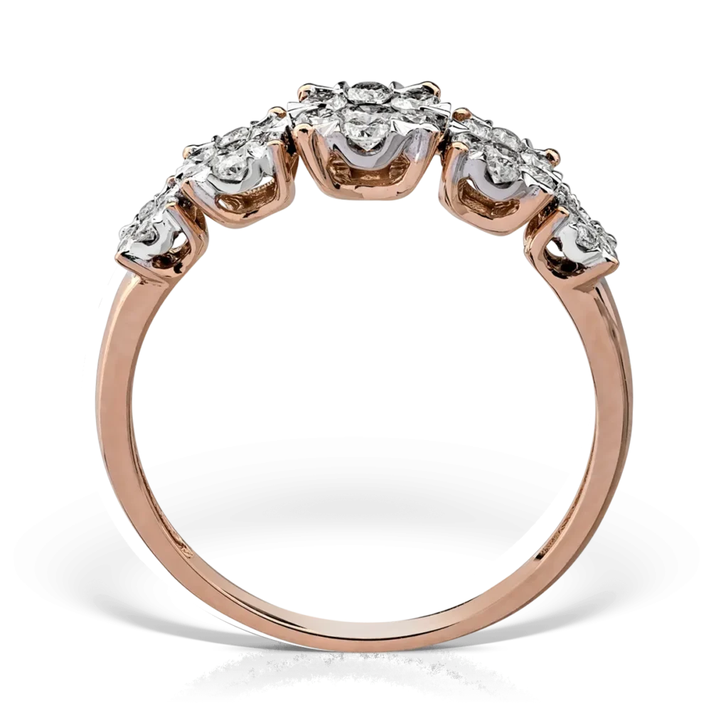 Inel din aur roz cu diamante de 0.5ct - imagine 2