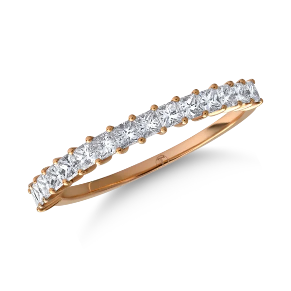 Inel din aur roz cu diamante princess de 0.6ct