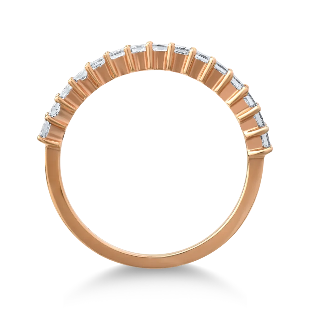 Inel din aur roz cu diamante princess de 0.6ct - imagine 2