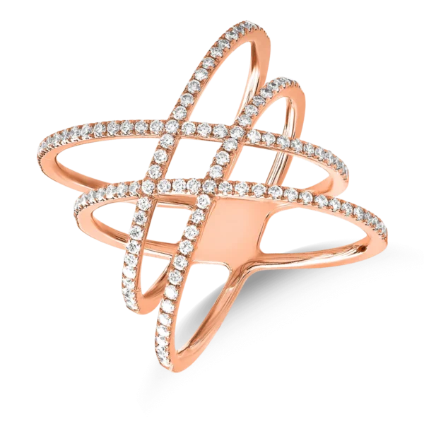 Inel din aur roz cu diamante de 0.66ct