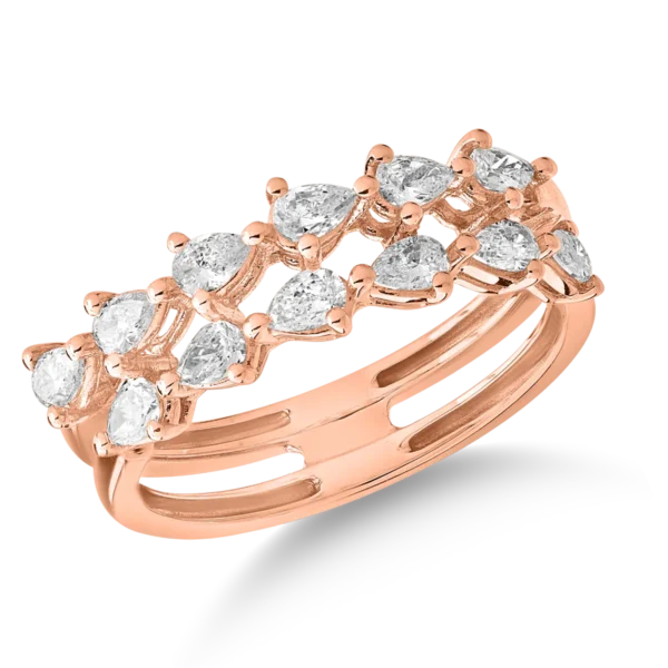 Inel din aur roz cu diamante de 0.698ct