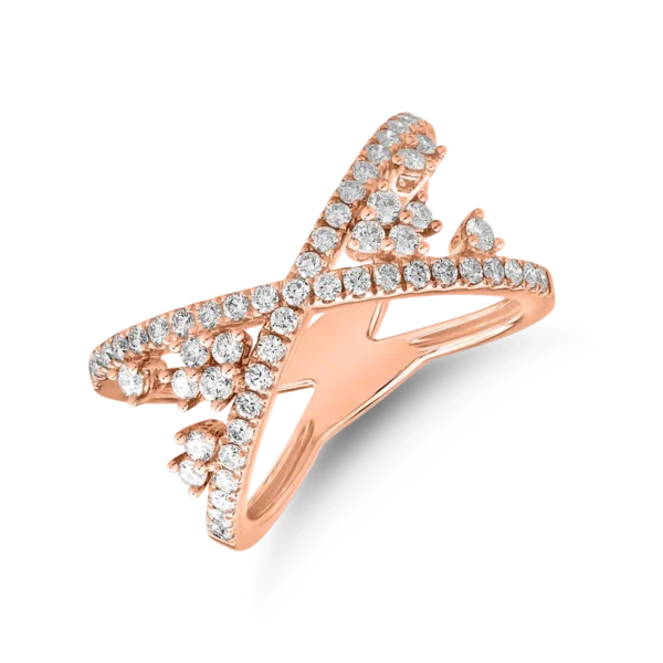 Inel din aur roz cu diamante de 0.69