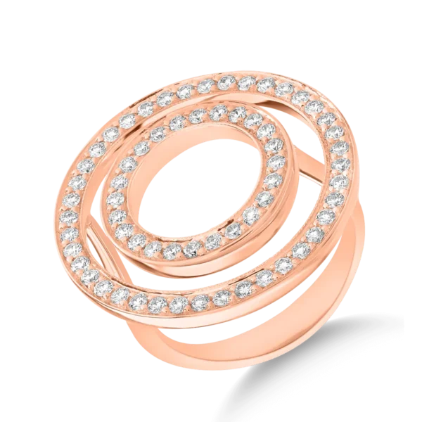 Inel din aur roz cu diamante de 0.83ct