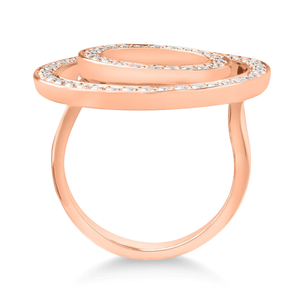 Inel din aur roz cu diamante de 0.83ct - imagine 2