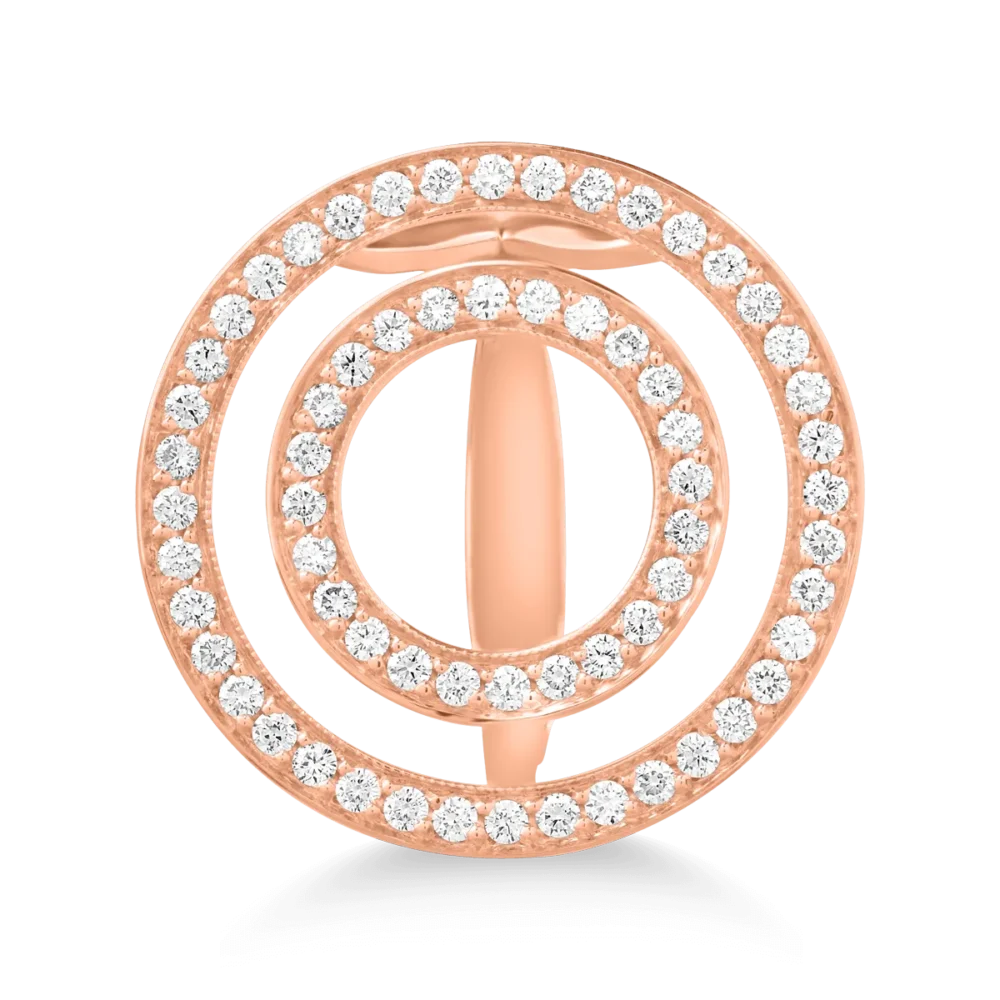 Inel din aur roz cu diamante de 0.83ct - imagine 3